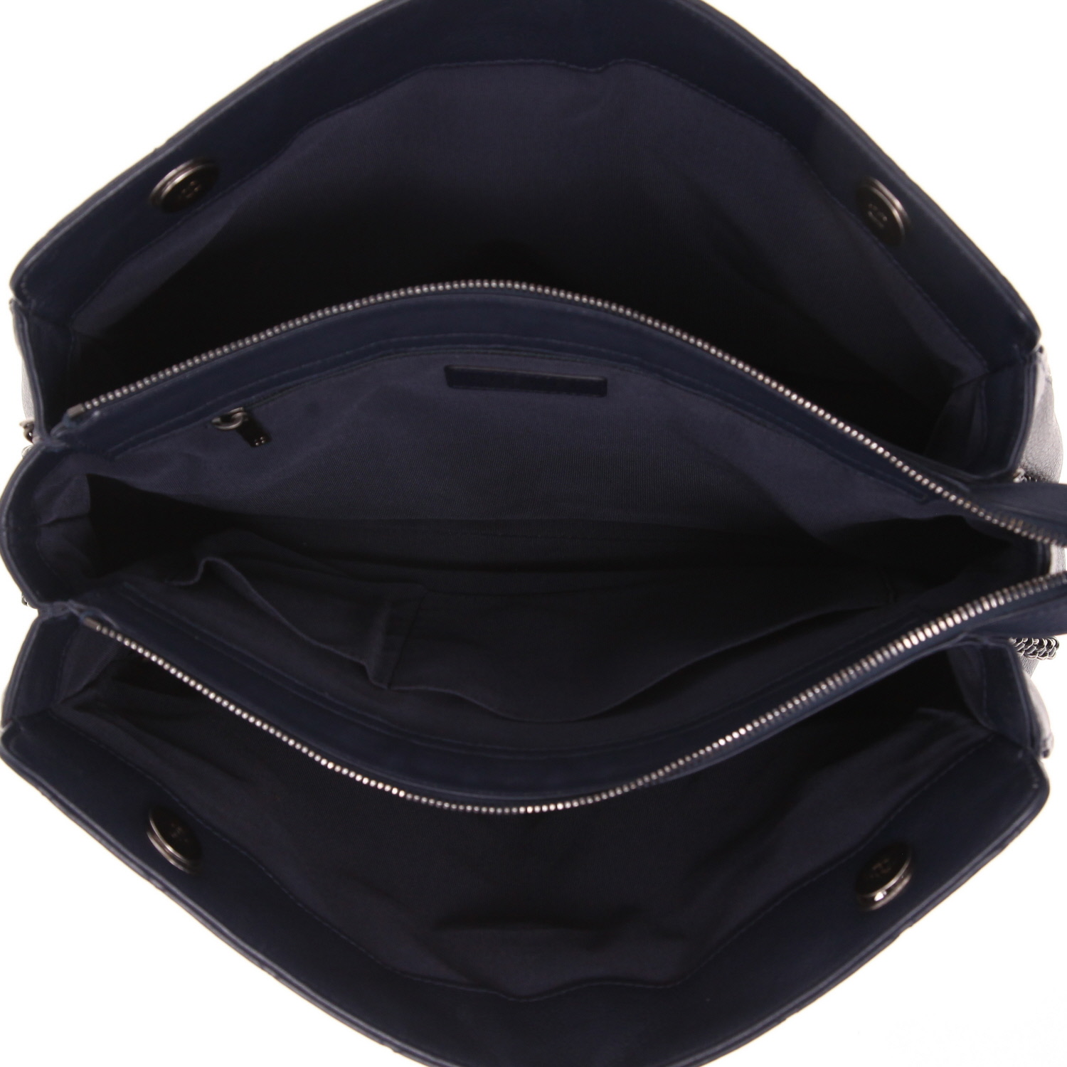 Sac cabas Chanel  Shopping GST en cuir grainé matelassé bleu-marine - Detail D3