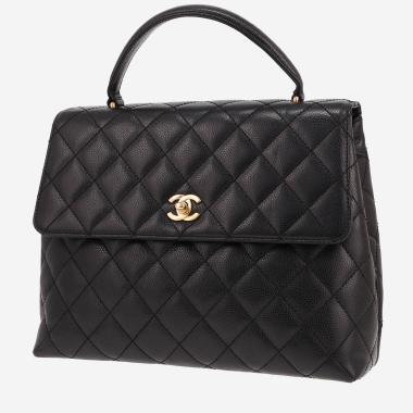 Chanel handbag in black quilted grained leather