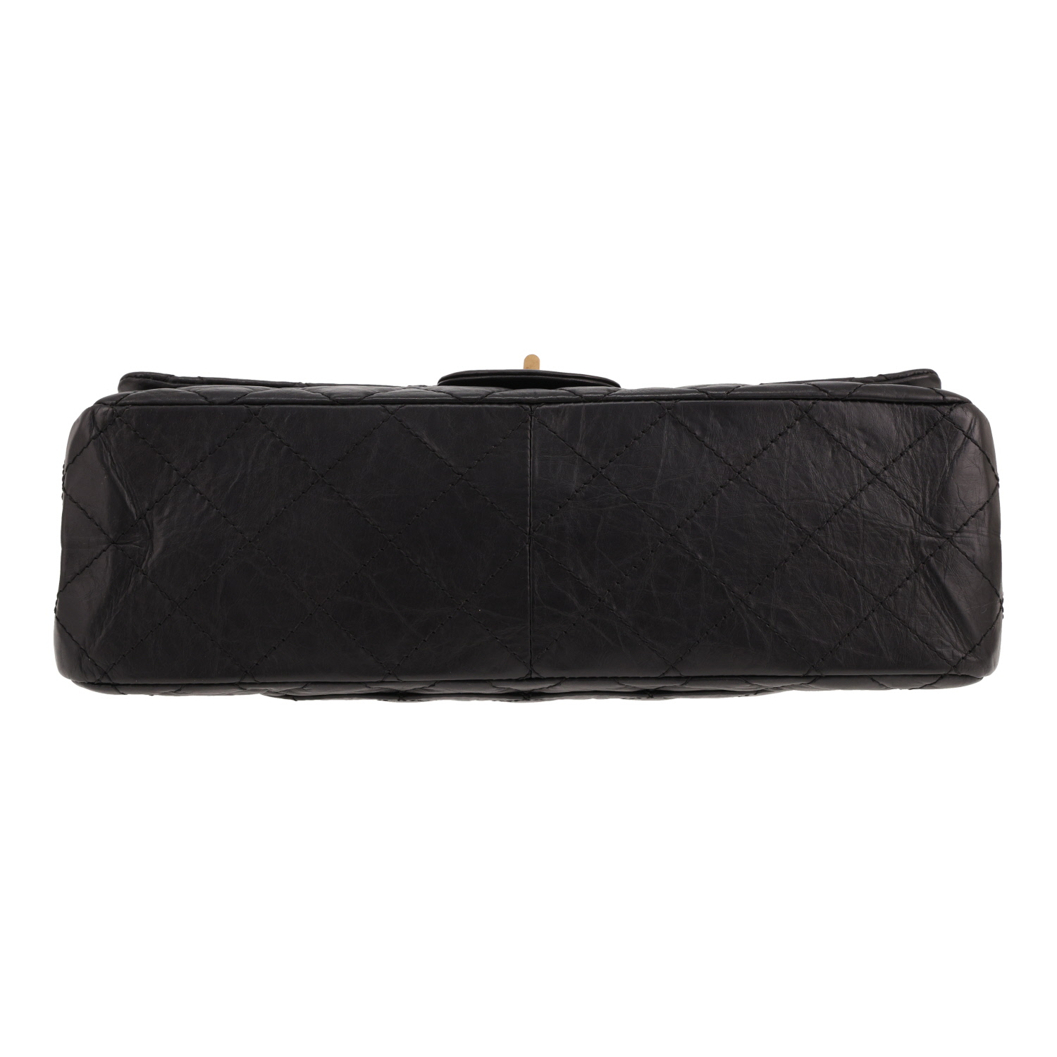 Chanel 2.55 shoulder bag in black quilted leather - Detail D1