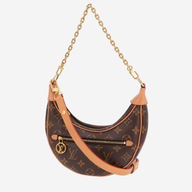 Louis Vuitton Loop Hobo handbag in brown Monogram canvas and natural leather