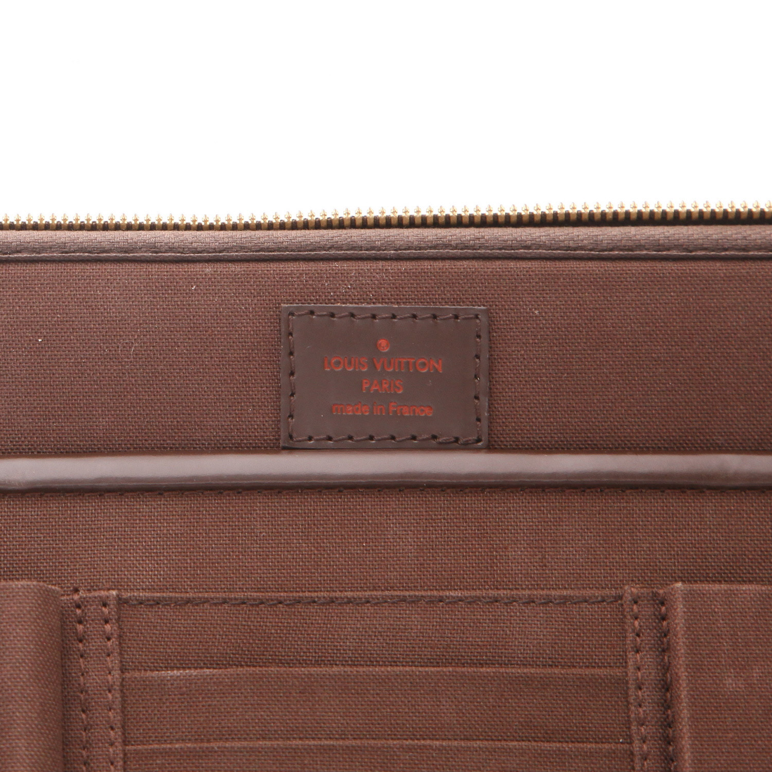 Porte-documents Louis Vuitton  Sabana en toile damier marron et cuir ébène - Detail D2