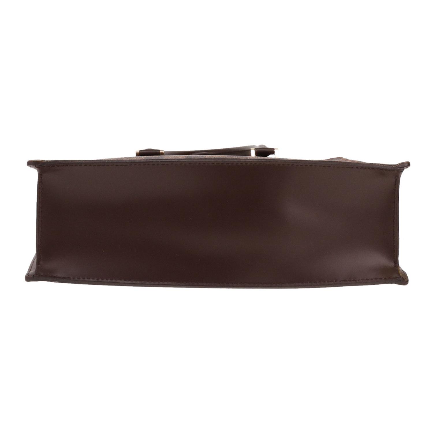 Louis Vuitton Venice handbag in Ebony Damier canvas and brown glossy leather - Detail D1