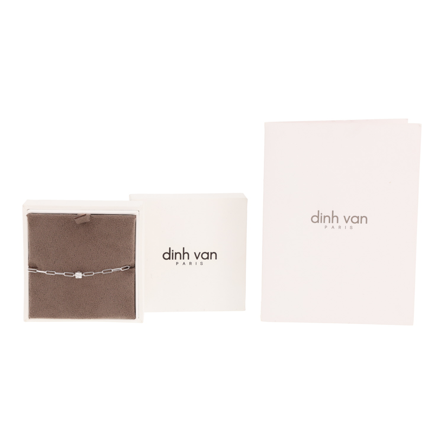 Pulsera Le Cube Diamant de Dinh Van en oro blanco y diamante