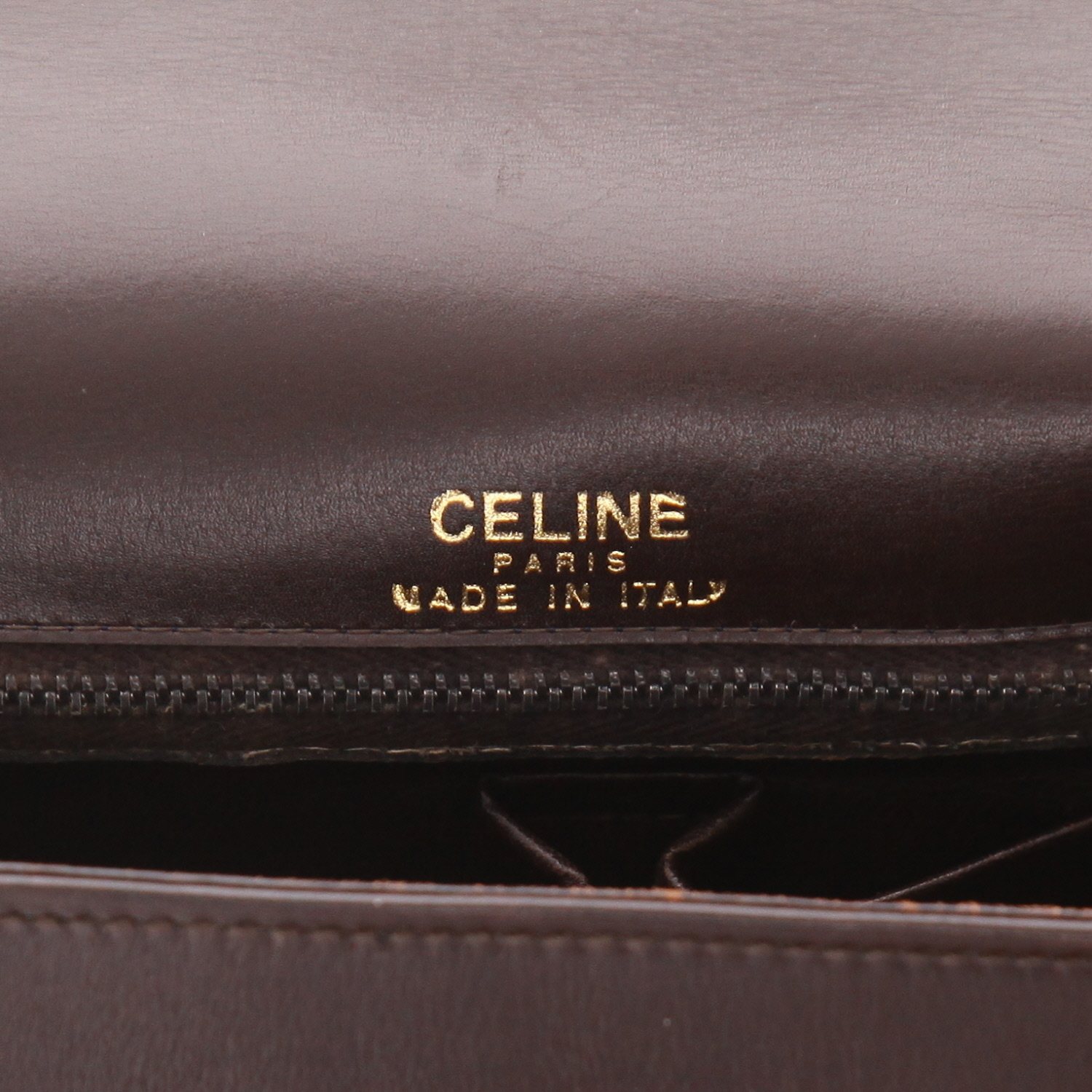 Sac à main Celine  Vintage en cuir marron - Detail D2