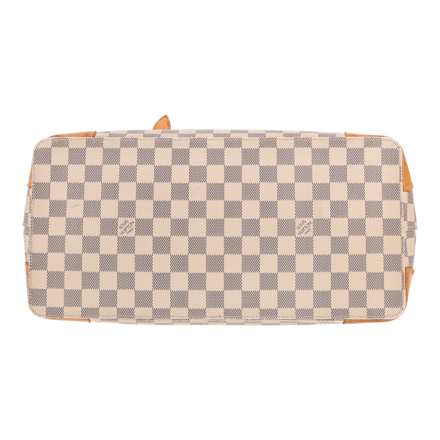 Sac à main Louis Vuitton  Hampstead en toile damier azur et cuir naturel - Detail D1