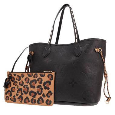 Sac cabas Louis Vuitton  Neverfull Editions Limitées Wild at Heart en cuir monogram empreinte noir