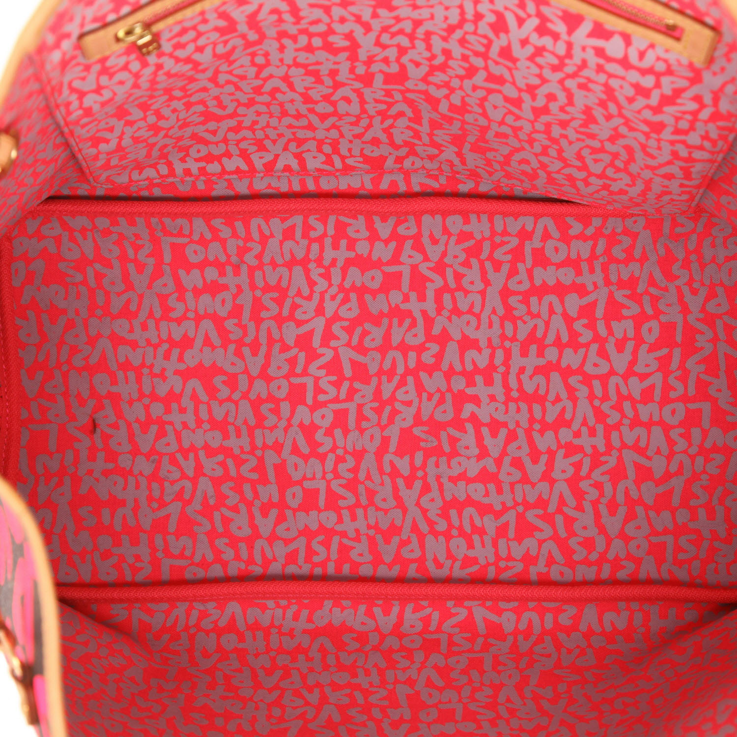 Borsa shopping Louis Vuitton Neverfull Edizioni Limitate, modello grande, in tela Monogram marrone e rosa e pelle naturale - Detail D3