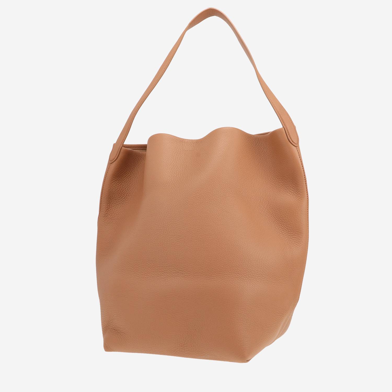 Borsa shopping The Row  N/S Park Tote in pelle martellata color cammello
