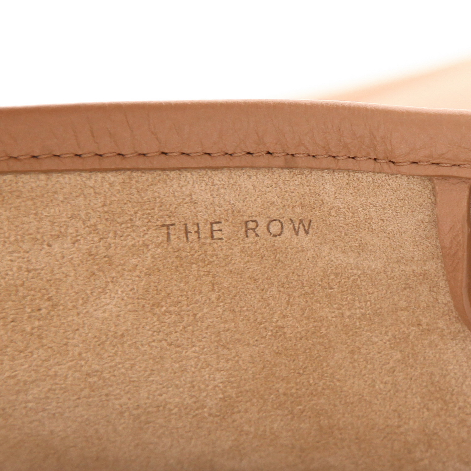 Sac cabas The Row  N/S Park Tote en cuir grainé marron camel - Detail D2
