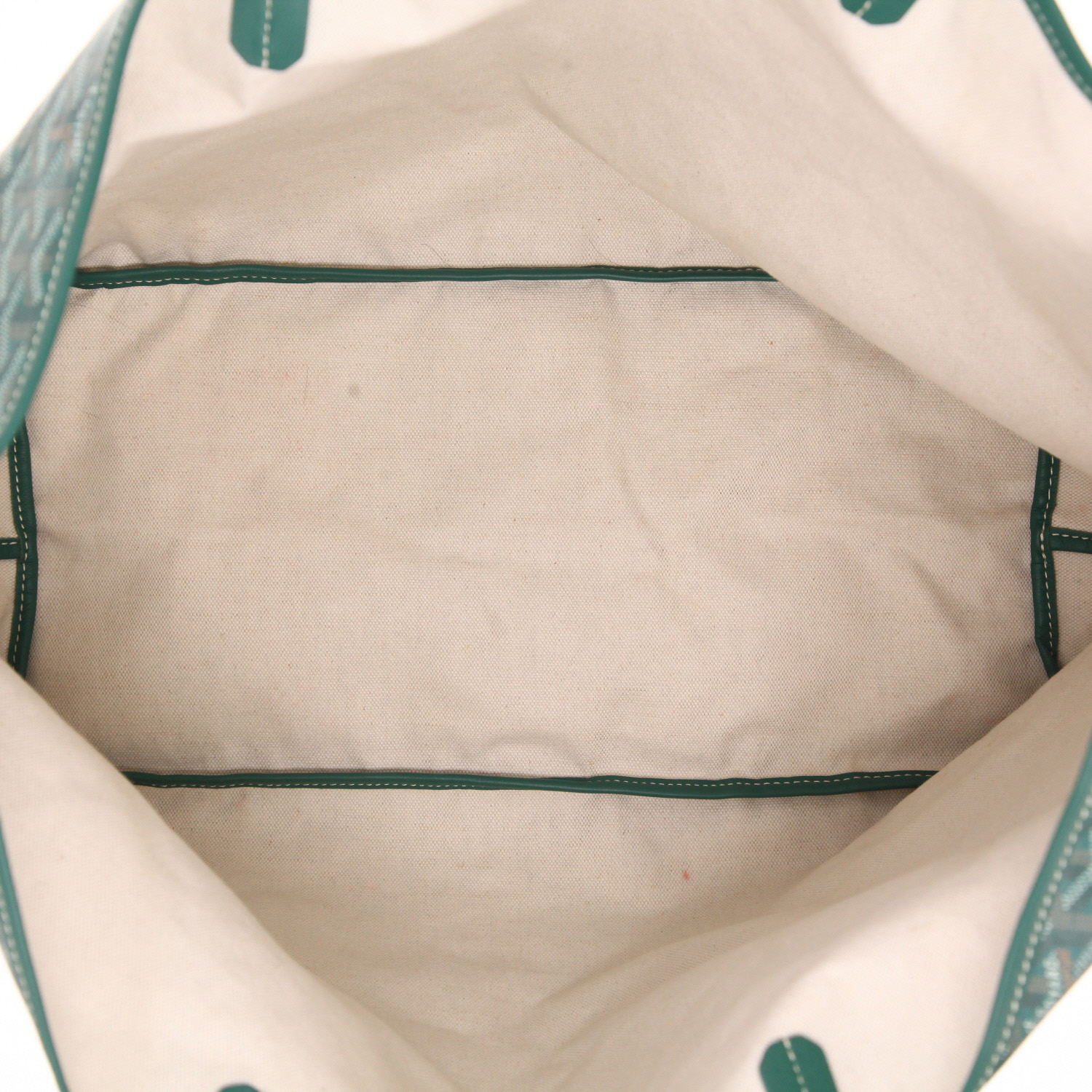 Goyard Saint-Louis tote bag in green Goyardine canvas and green leather - Detail D3