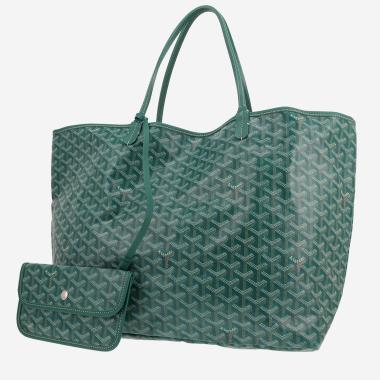 Sac cabas Goyard  Saint-Louis en toile Goyardine verte et cuir vert