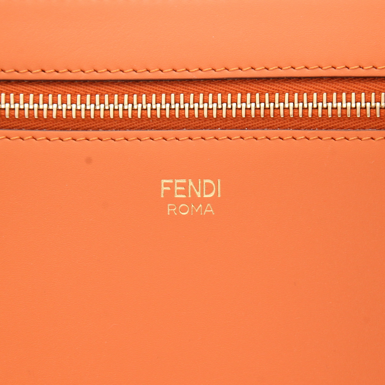 Sac cabas Fendi  Roll en toile orange - Detail D2
