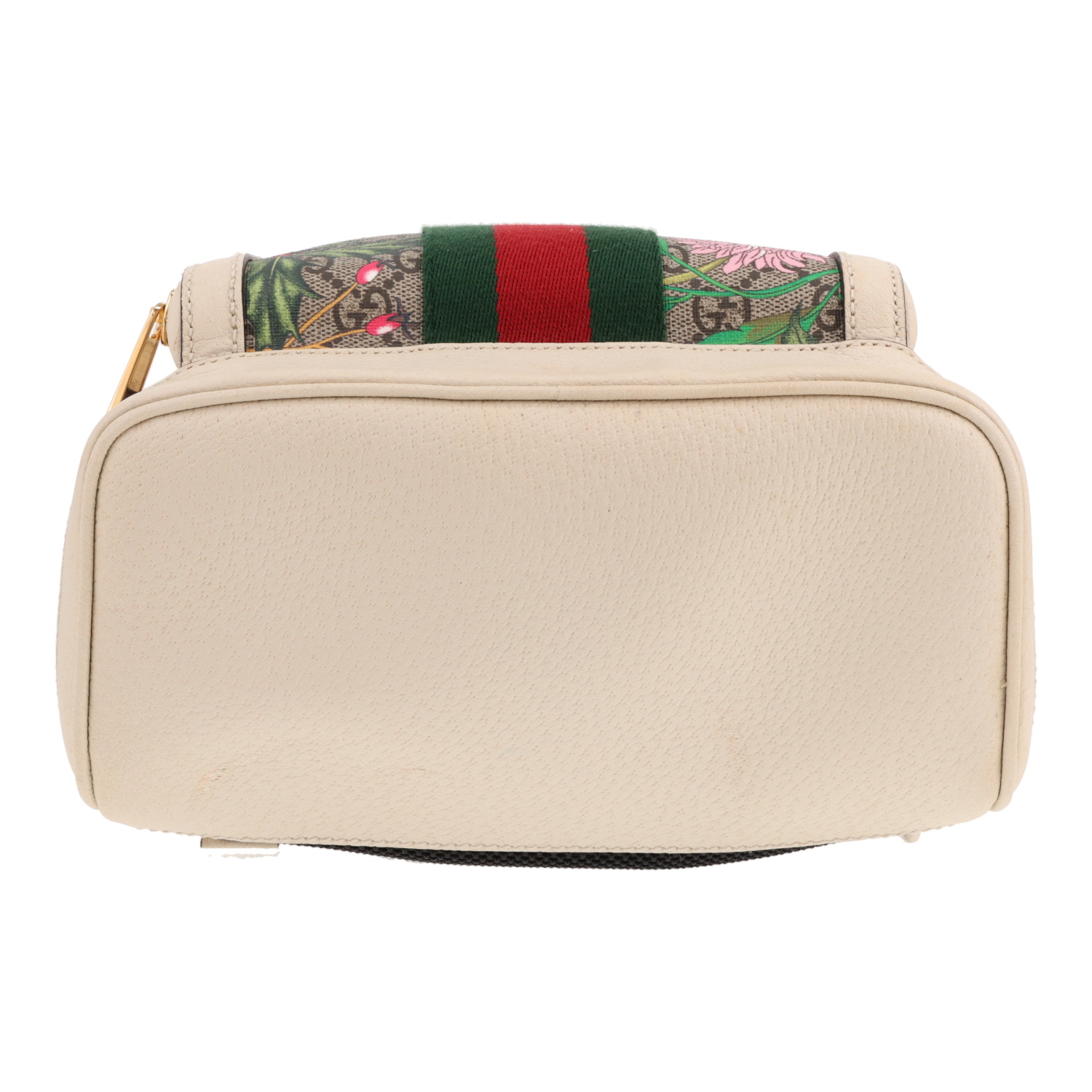 Sac à dos Gucci   en toile monogram beige et cuir blanc - Detail D1