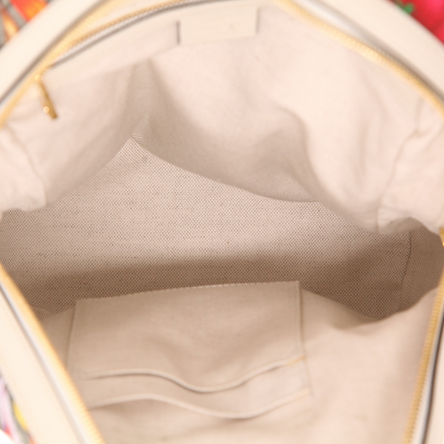 Sac à dos Gucci   en toile monogram beige et cuir blanc - Detail D3