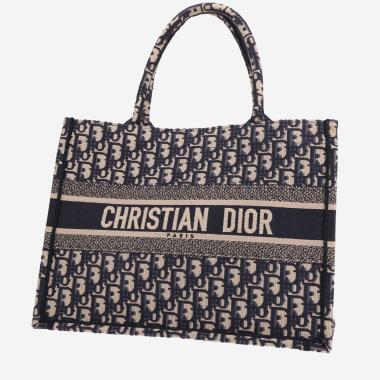 Sac cabas Dior  Book Tote en toile monogram Oblique bleue et beige