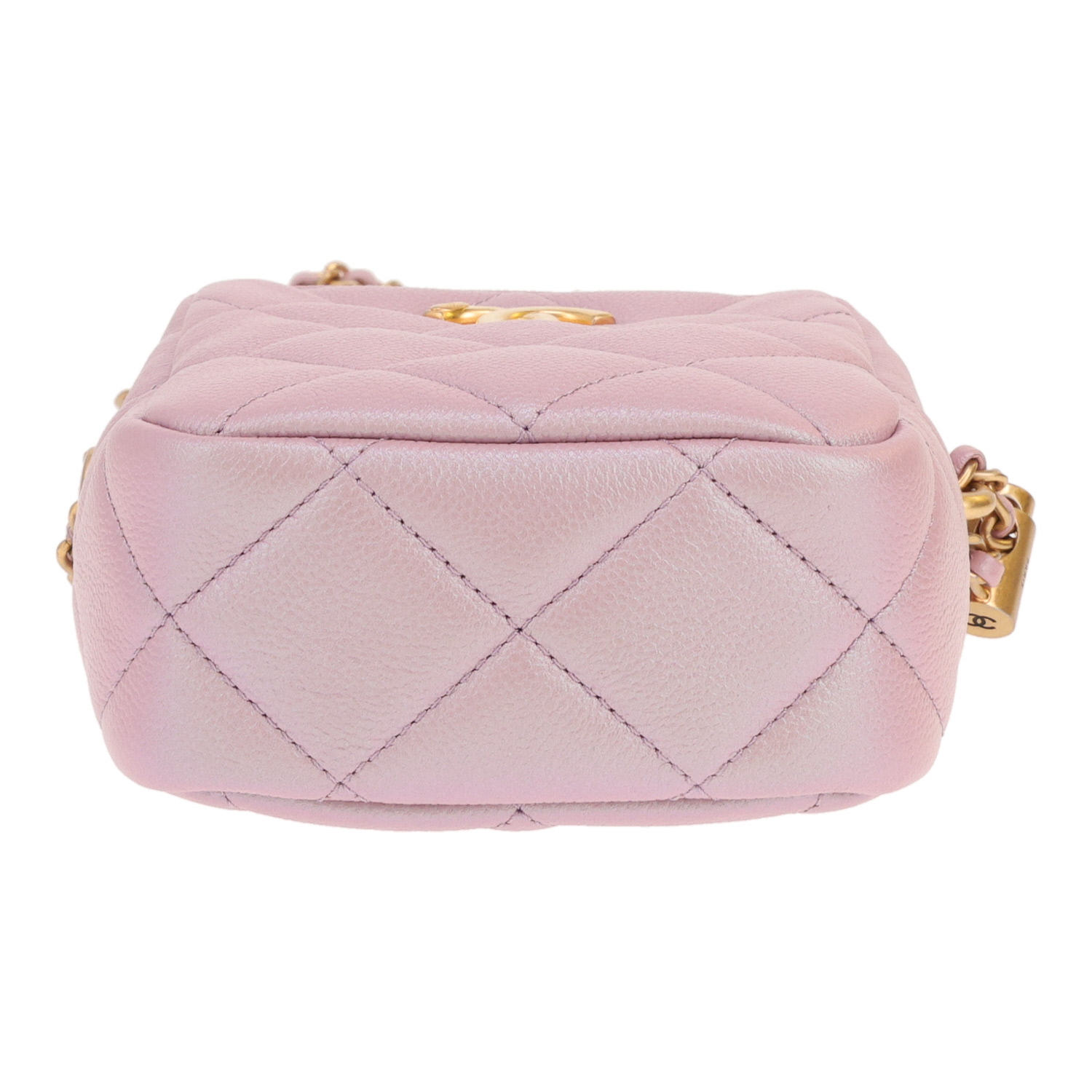 Chanel Vertical My Perfect Camera Case shoulder bag in iridescent pink leather - Detail D1