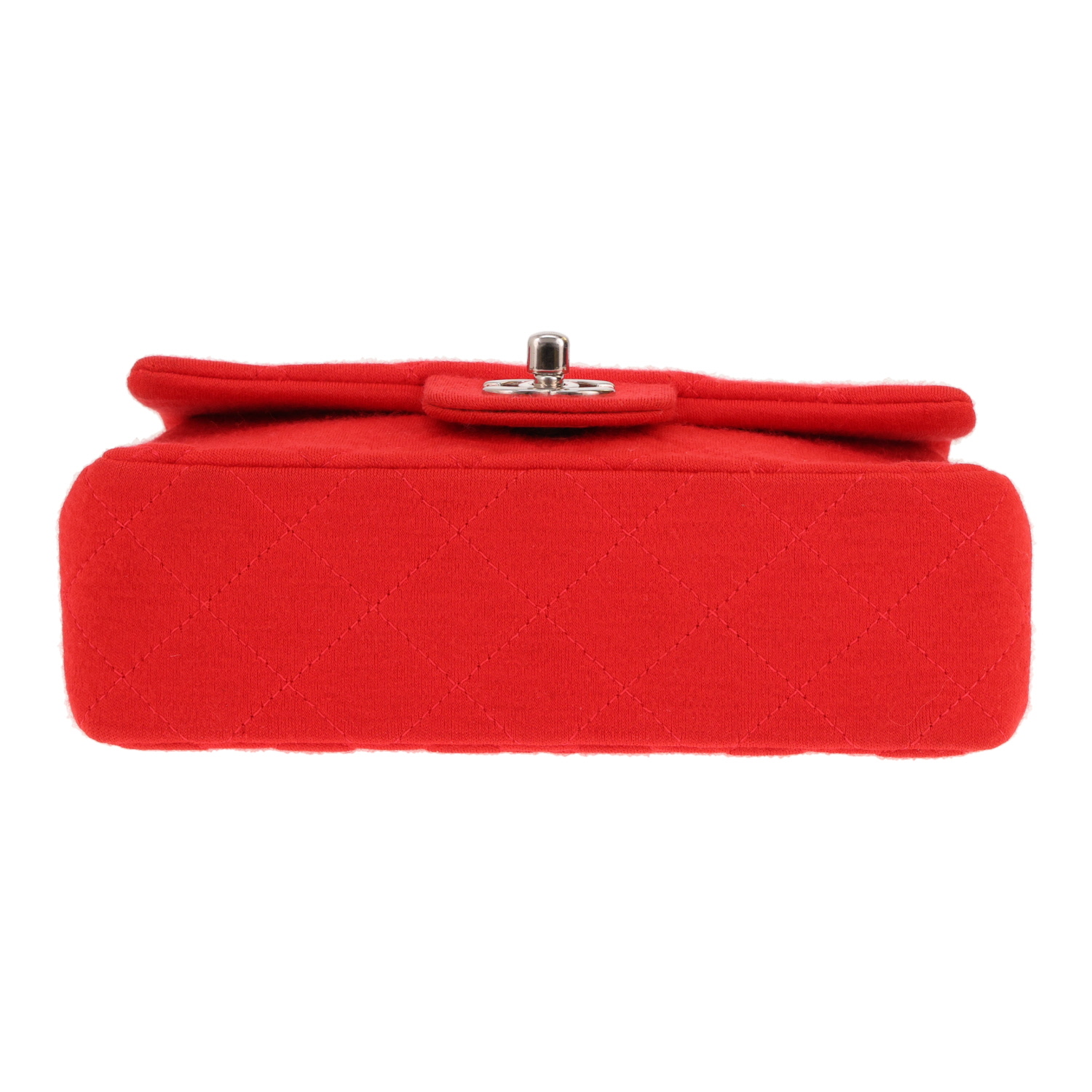 Chanel shoulder bag in red jersey - Detail D1
