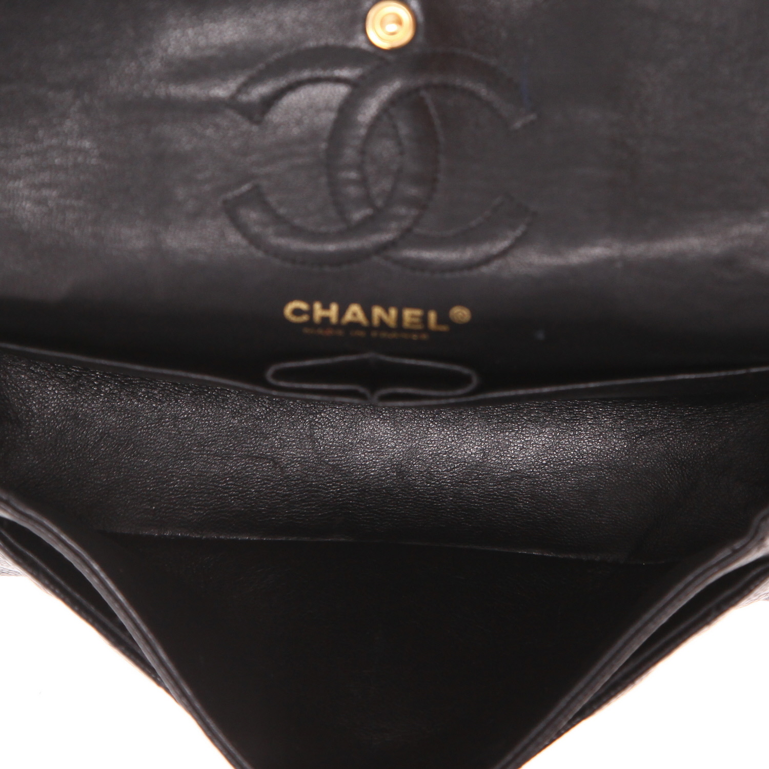Sac à main Chanel  Timeless Petit en cuir grainé matelassé noir - Detail D3