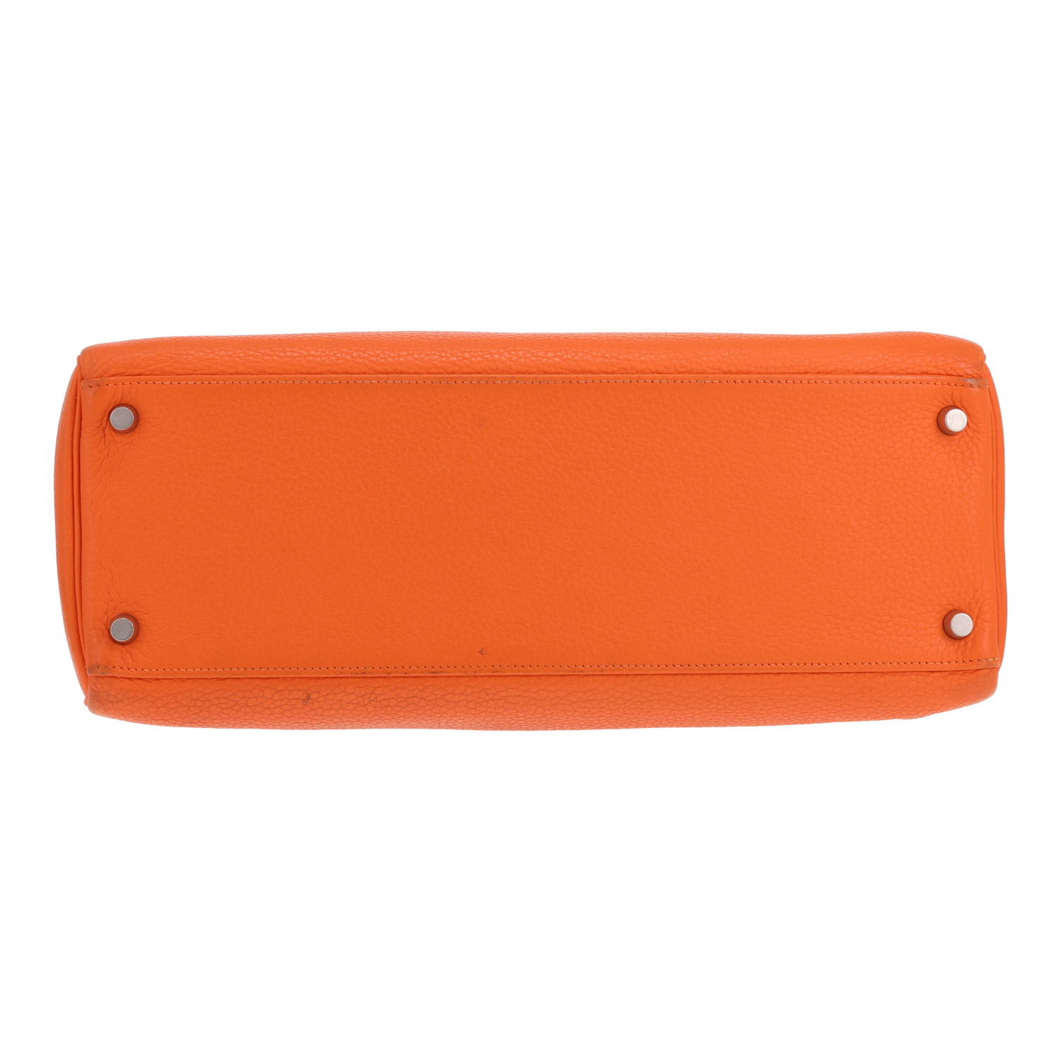 Bolso Hermès Kelly de 35 cm en piel Togo Orange - Detail D1