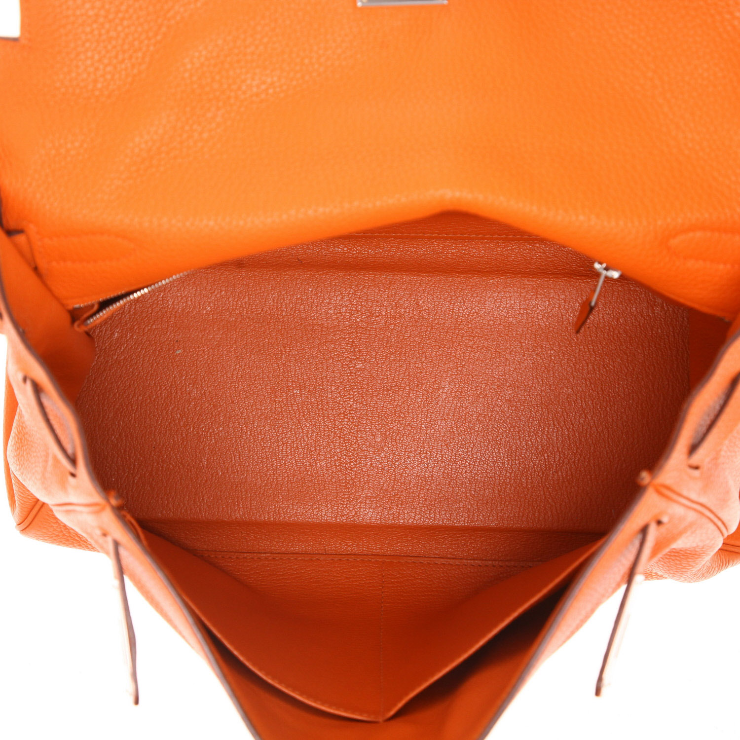 Sac à main Hermès  Kelly 35 cm en cuir togo orange - Detail D3