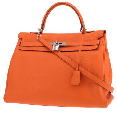 Bolso Hermès Kelly de 35 cm en piel Togo Orange