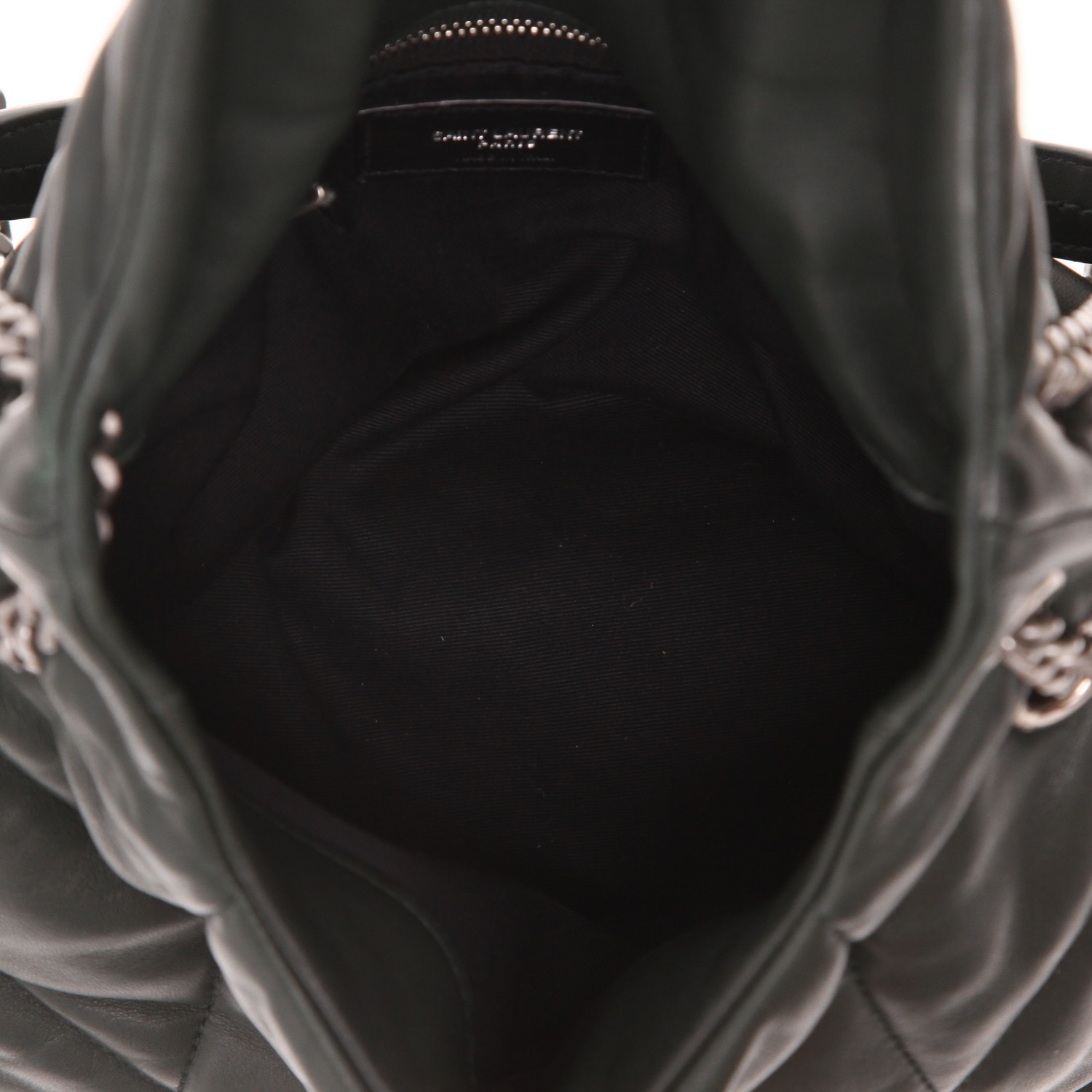 Saint Laurent Loulou shoulder bag in green herringbone-quilted leather - Detail D3