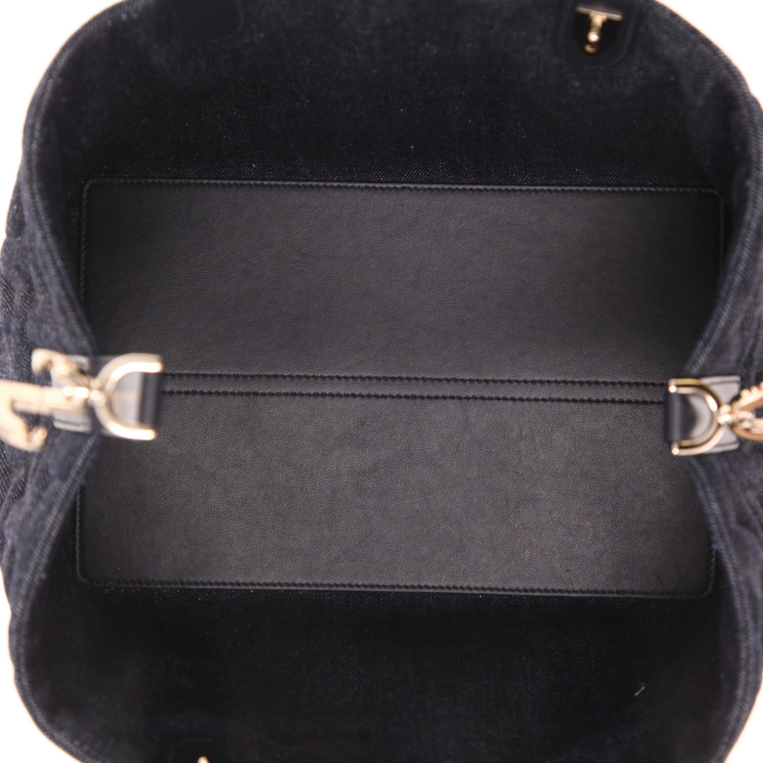 Dior tote bag  Still in blue denim and Bleu Marine leather - Detail D3