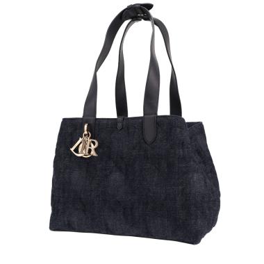 Borsa shopping Dior, sempre in tela di denim blu e pelle Bleu Marine