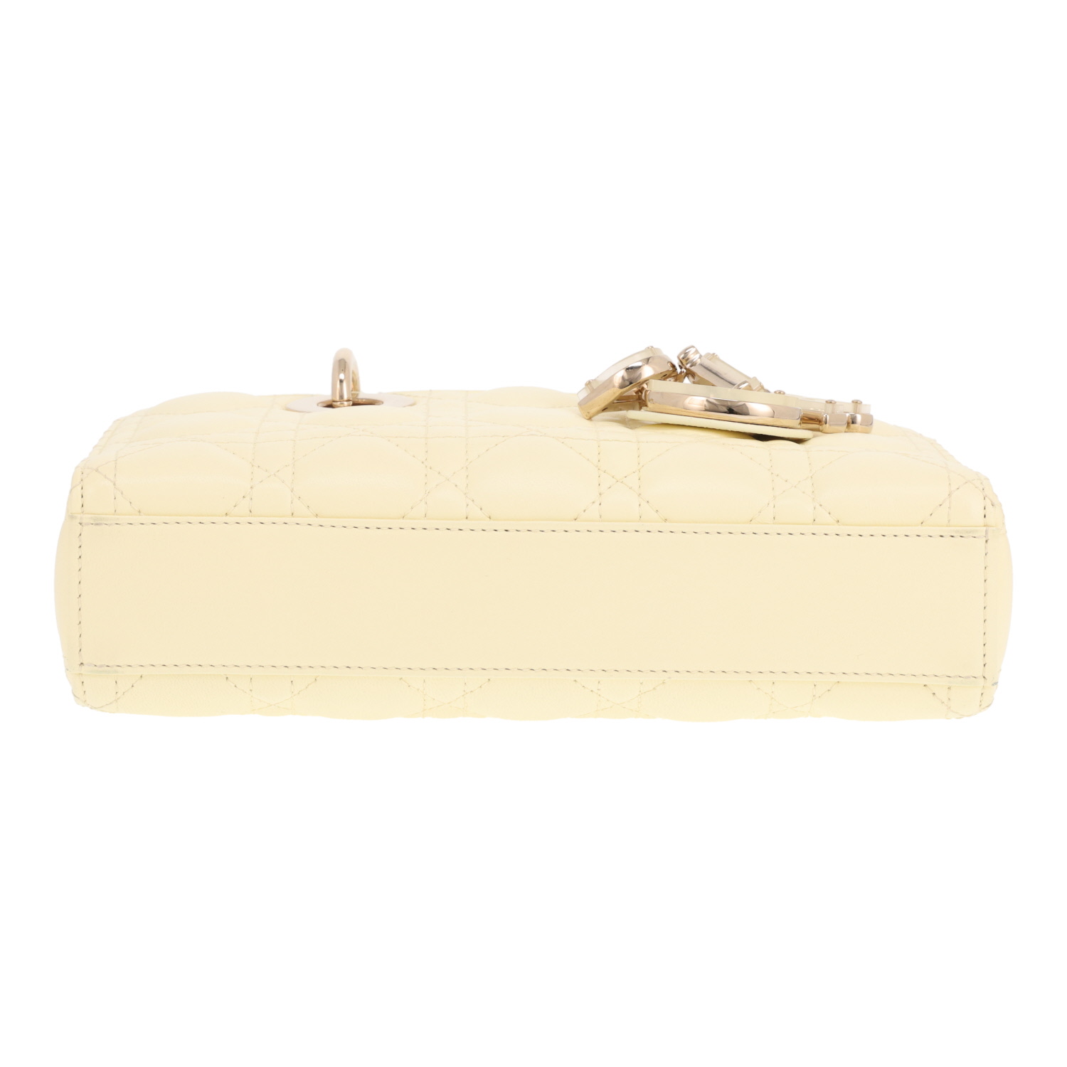 Dior Lady D-Joy handbag in yellow cannage leather - Detail D1
