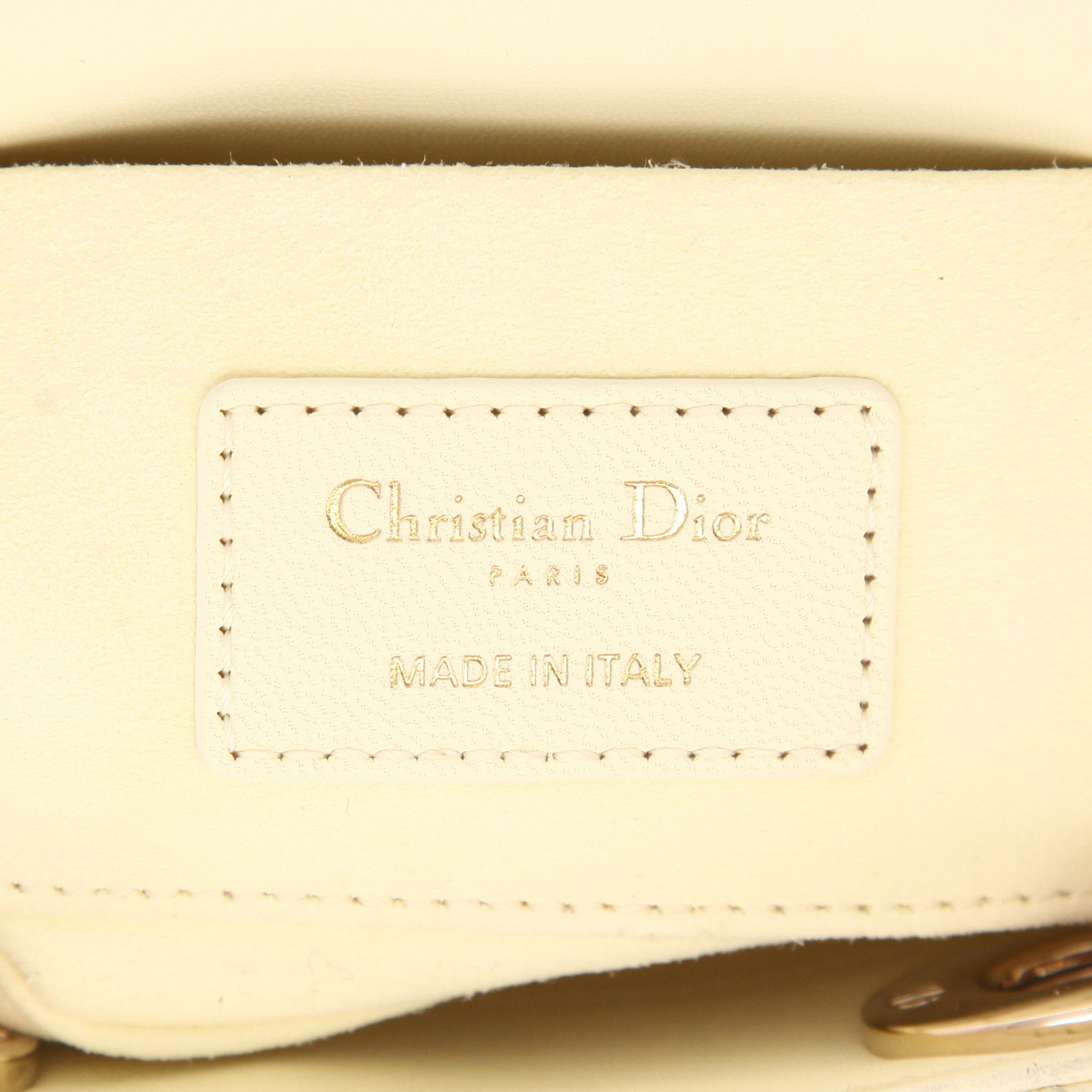Dior Lady D-Joy handbag in yellow cannage leather - Detail D2