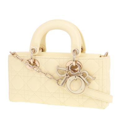 Dior Lady D-Joy handbag in yellow cannage leather