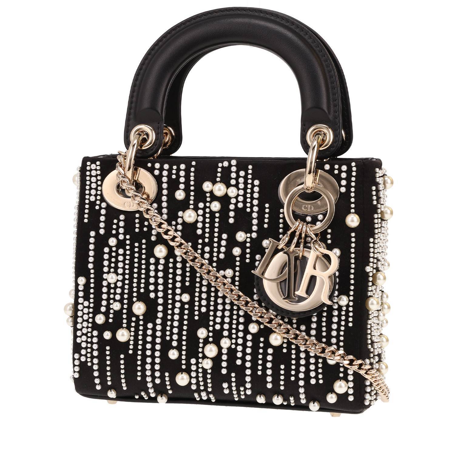 Sac Dior Mini Lady Dior Satin Noir Occasion | Luxe