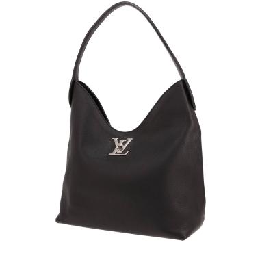Bolso de hombro Louis Vuitton «Lockme» de piel granulada negra