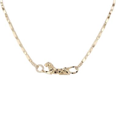 Collana Cartier Panthère in oro giallo, diamanti e lacca nera