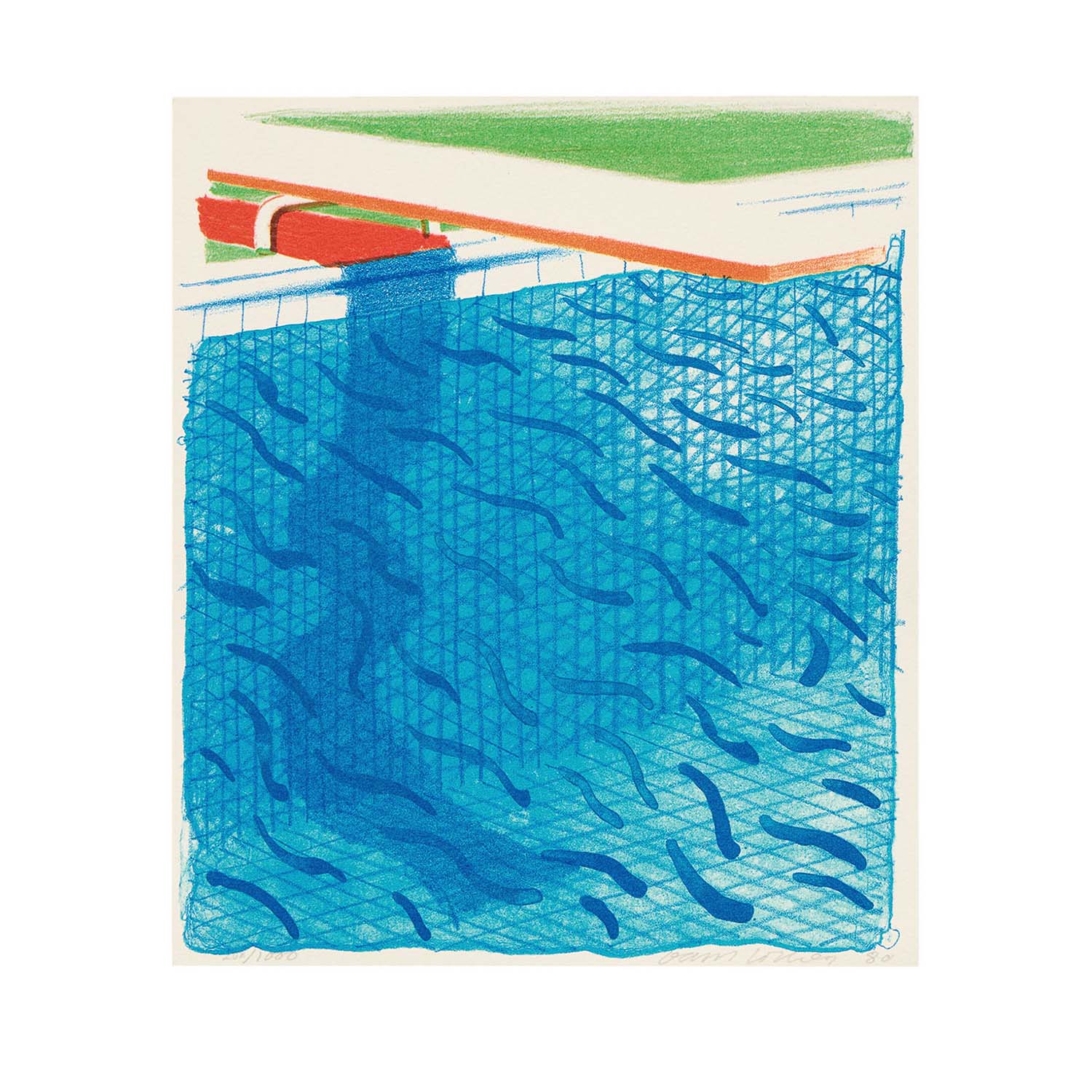 Pool Made with Paper and Blue Ink for Book, from: Paper Pools - 1980 - Detail D1