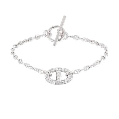 Pulsera «Farandole» de Hermès en oro blanco y diamantes