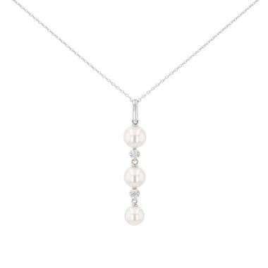 Collar Tasaki de oro blanco, perlas y diamantes
