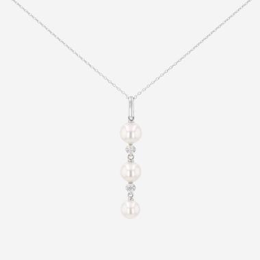 Collier Tasaki  en or blanc, perles et diamants
