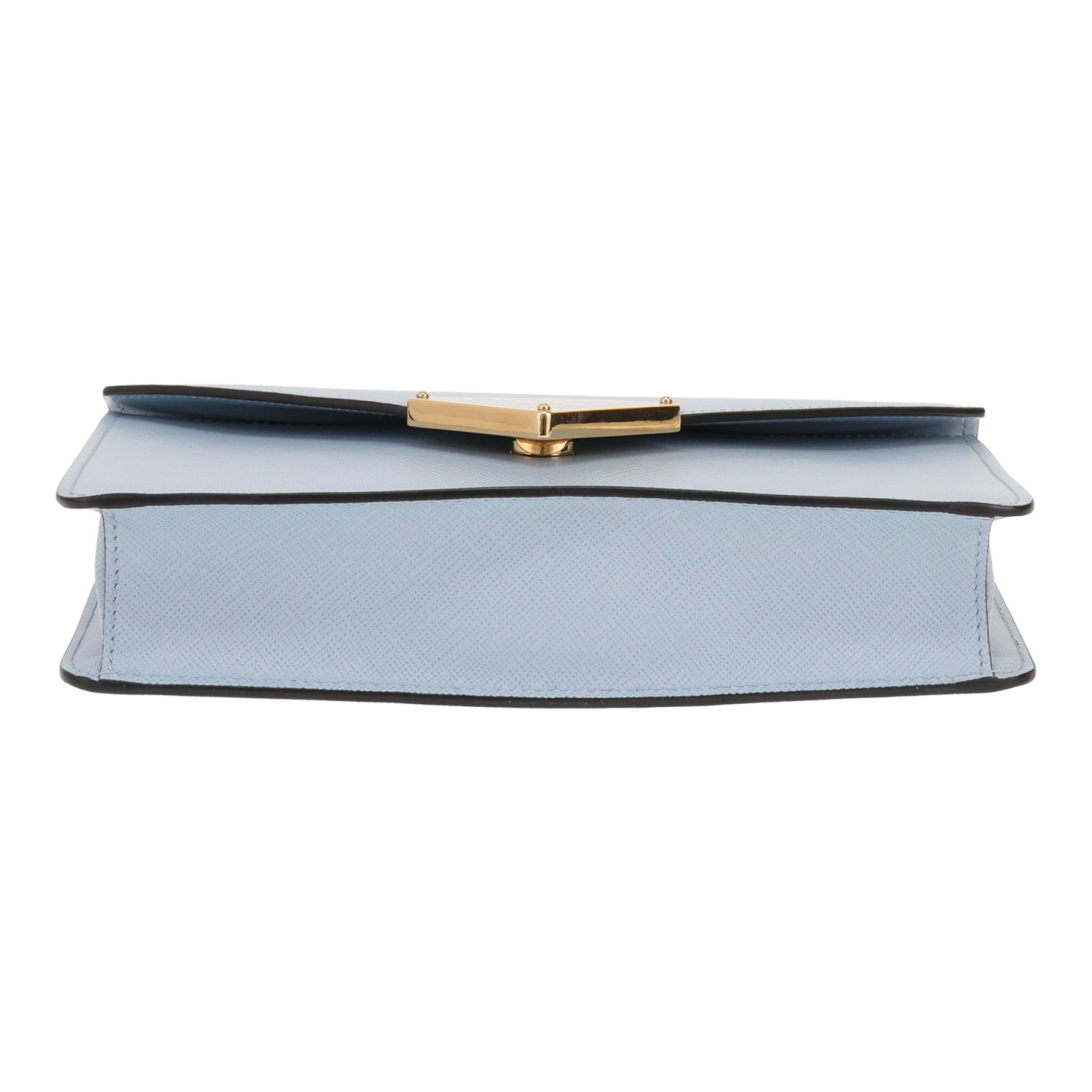 Borsa a tracolla Prada in pelle Saffiano blu - Detail D1