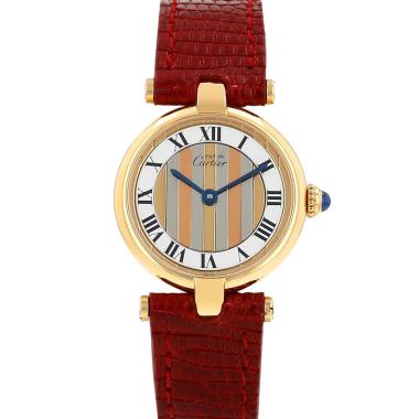Reloj Cartier Must Vendôme, modelo pequeño, en vermeil. Ref.: Cartier - 590004. Hacia 1990
