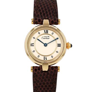 Montre Cartier Must Vendôme petit modèle  en vermeil Ref: Cartier - 18  Vers 1990