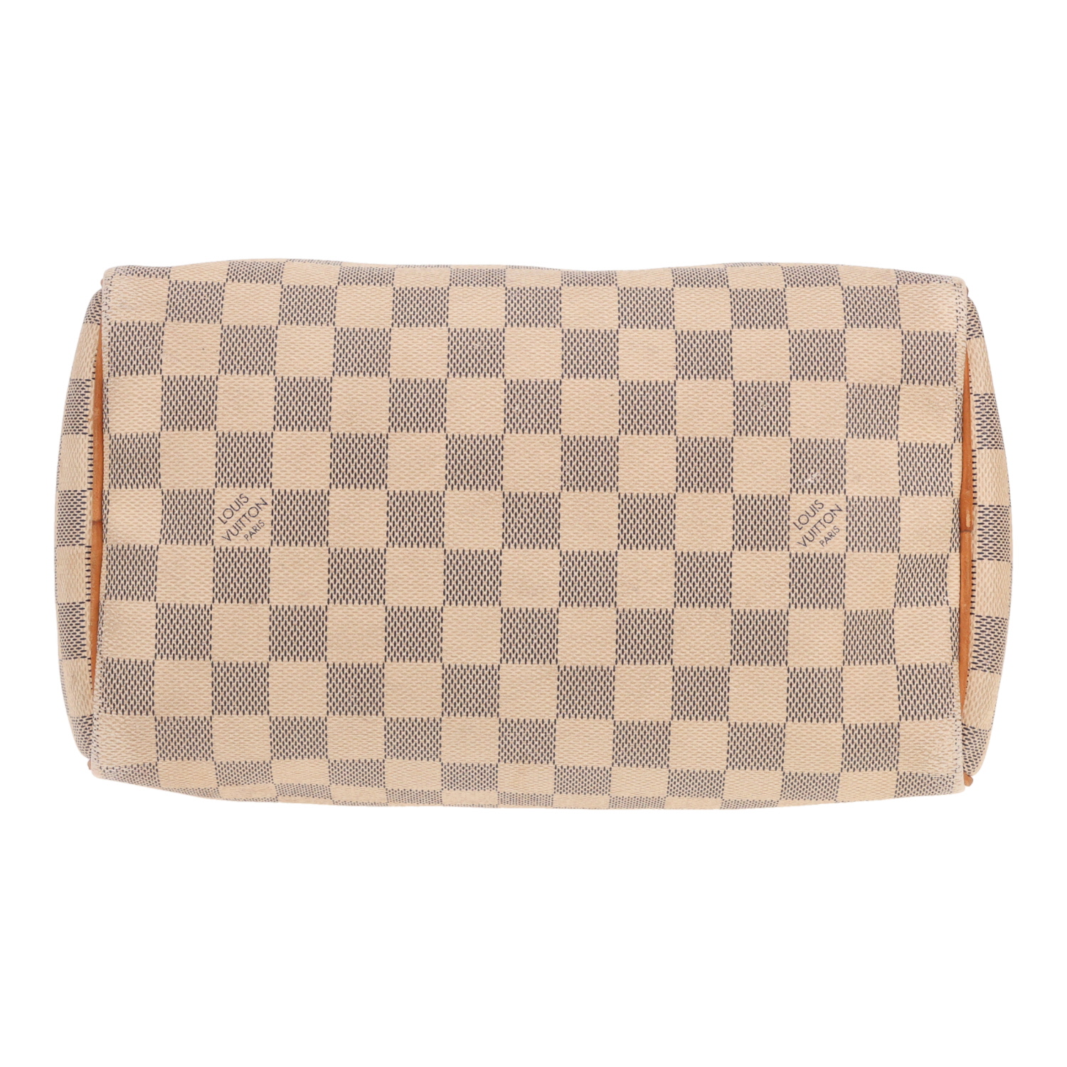 Louis Vuitton Speedy 25 handbag in azure Damier canvas and natural leather - Detail D1