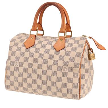 Louis Vuitton Speedy 25 handbag in azure Damier canvas and natural leather