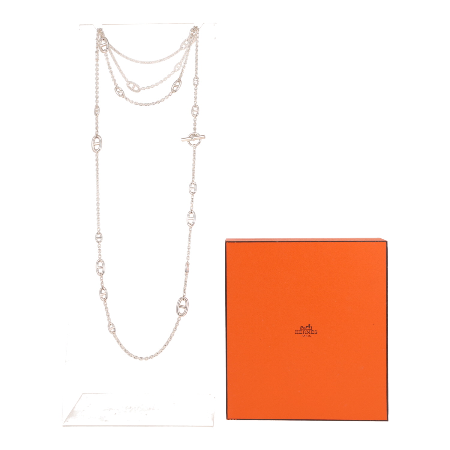 Hermès Farandole 160 long necklace in silver - Detail D2