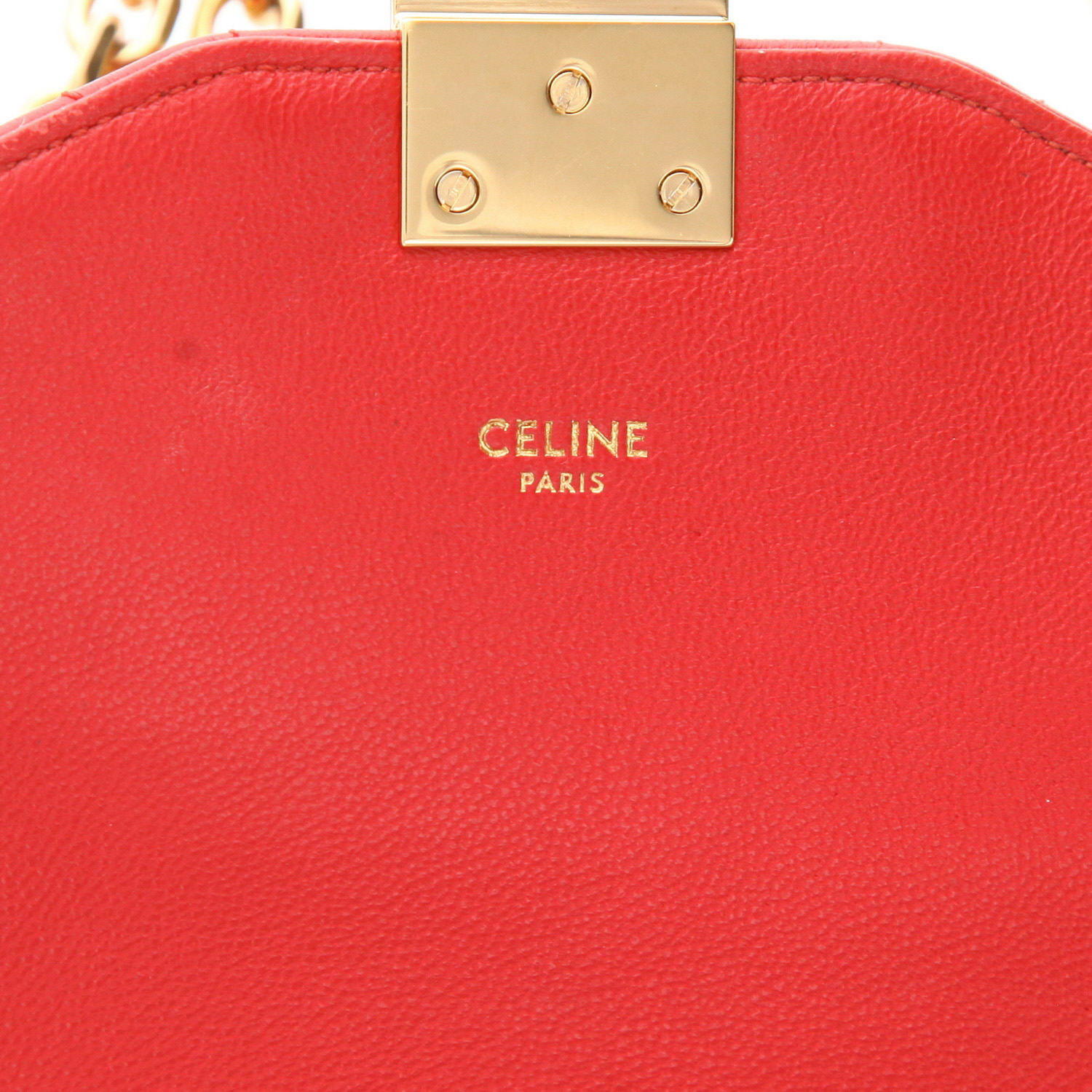 Sac à main Celine  C bag en cuir matelassé rouge - Detail D2