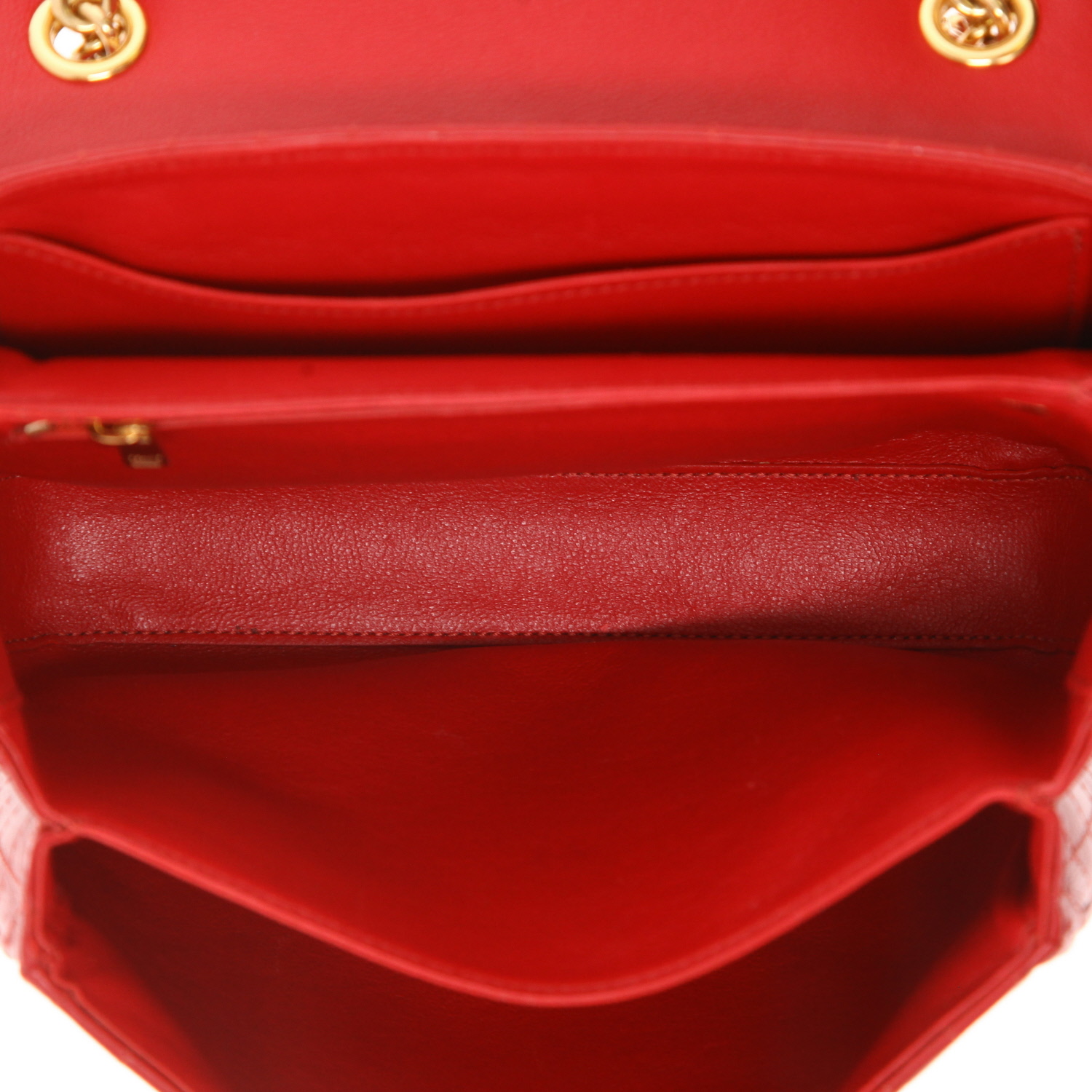 Sac à main Celine  C bag en cuir matelassé rouge - Detail D3