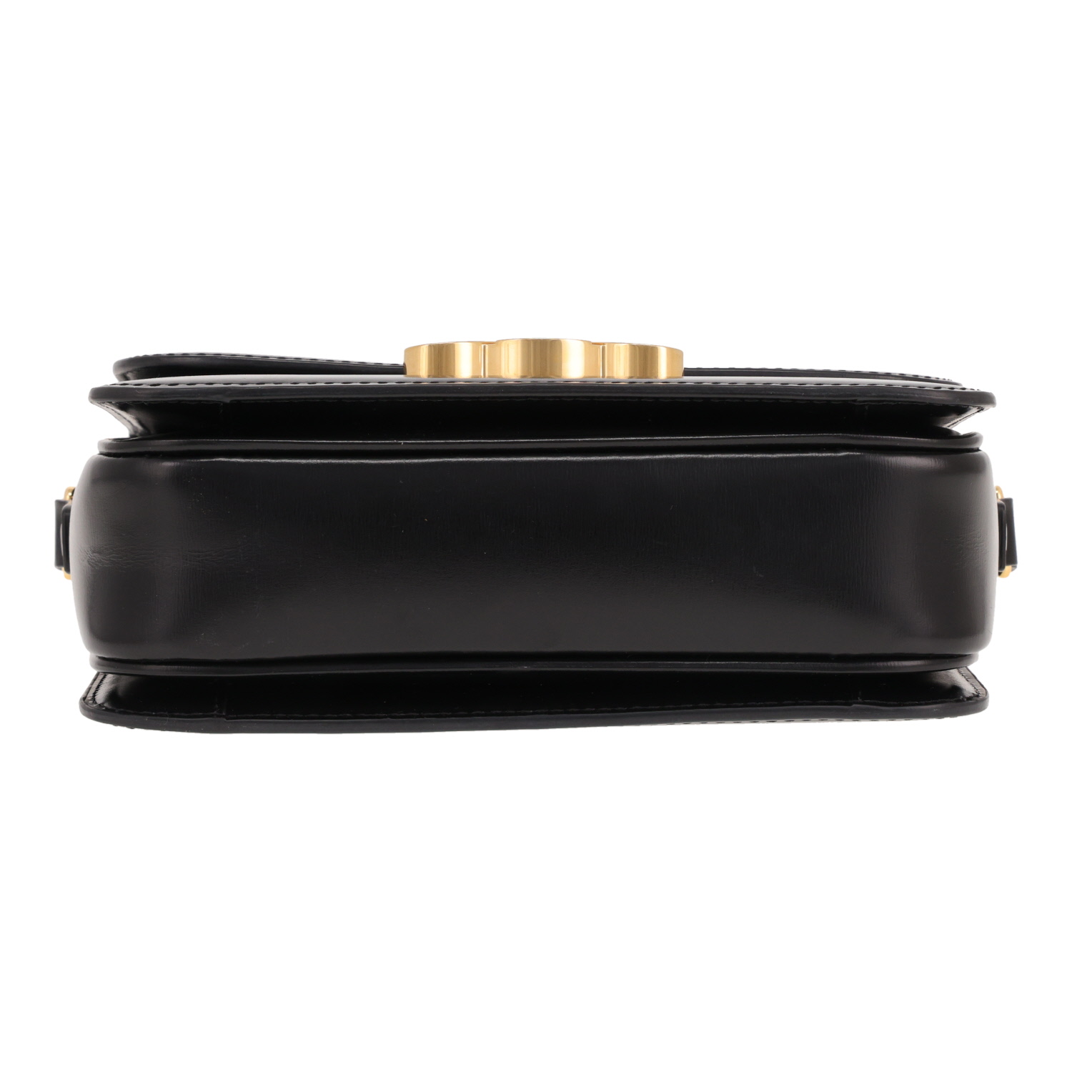 Celine Triomphe Teen shoulder bag in black leather - Detail D1