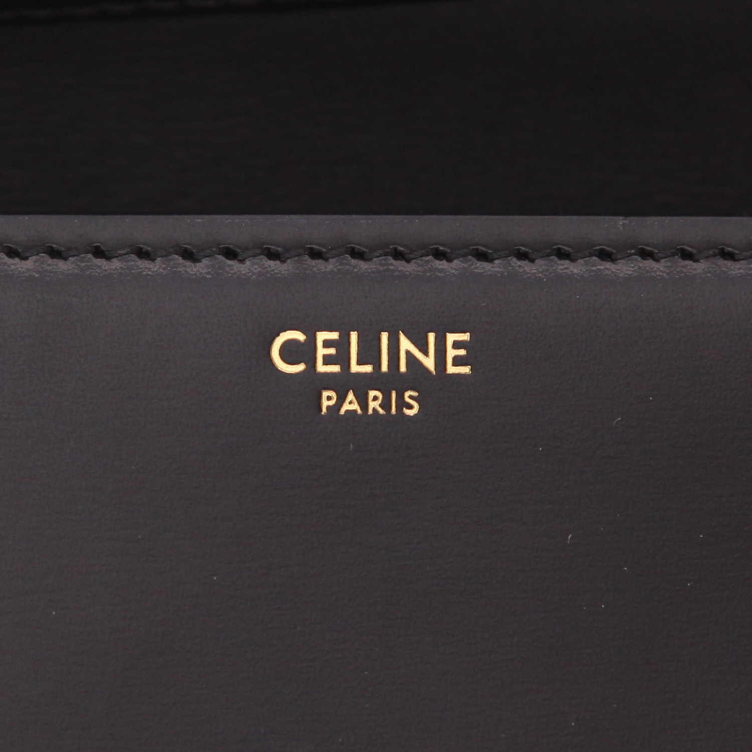 Borsa a tracolla Celine Triomphe Teen in pelle nera - Detail D2