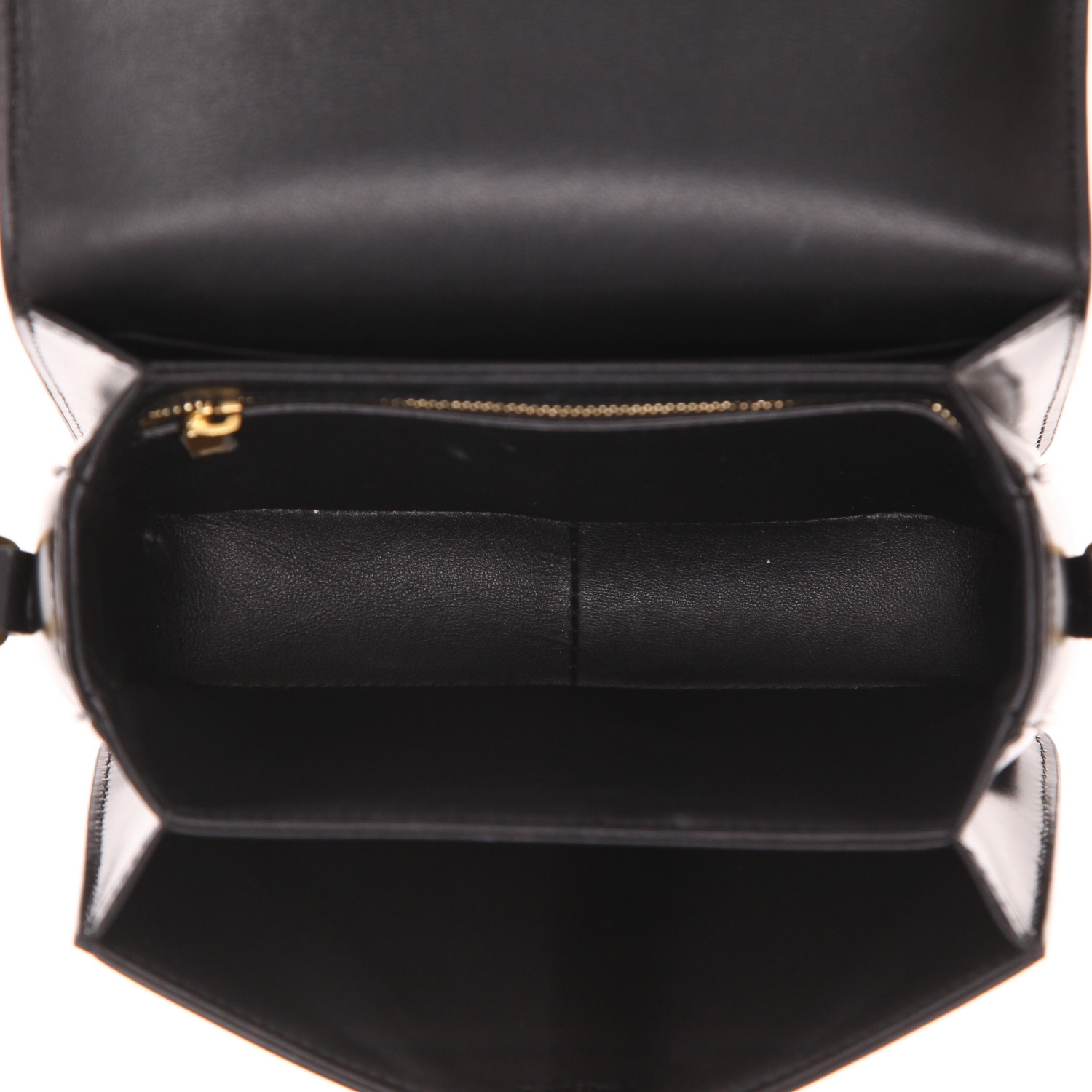 Borsa a tracolla Celine Triomphe Teen in pelle nera - Detail D3