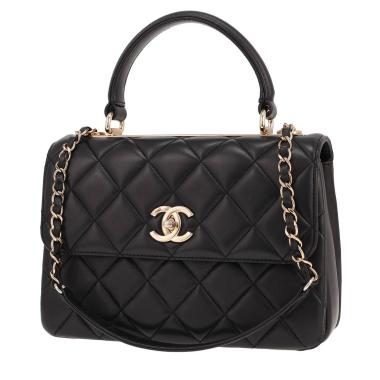 Borsa a tracolla Chanel Trendy CC in pelle trapuntata nera